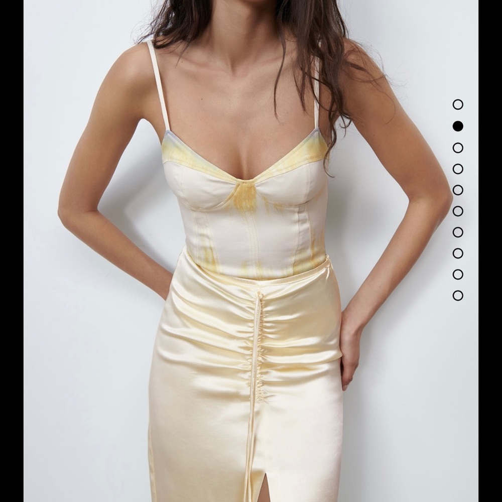 NWT Zara tie dye satin effect bodysuit size L